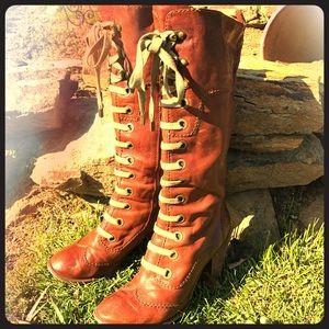 Brown lace up Vince Camuto boots